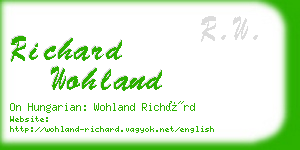 richard wohland business card